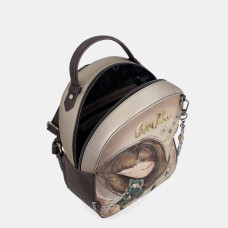 Anekke Real Small Organized Brown Backpack