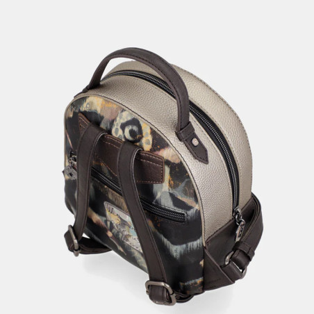 Anekke Real Small Organized Brown Backpack