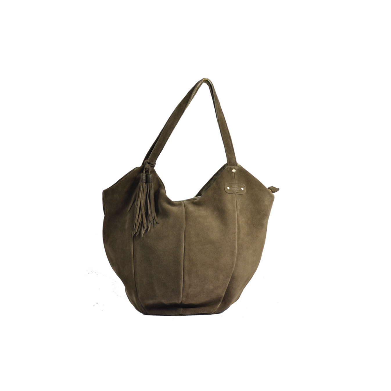 Mila Louise Mine V Shopping Bag Smoked Leather Khaki