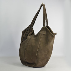 Mila Louise Mine V Shopping Bag Smoked Leather Khaki