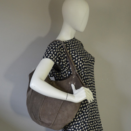 Mila Louise Mine V Shopping Bag Smoked Leather Khaki