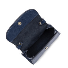 Lancaster Sierra Mini Sac Porte-monnaie Cuir 138-010 Bleu Foncé ouvert