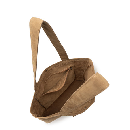 Lancaster Suede KBA Tote Bag 518-061 Camel