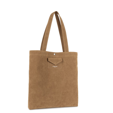 Lancaster Suede KBA Tote Bag 518-061 Camel