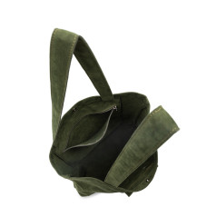 Lancaster Suede KBA Tote Bag 518-061 Khaki