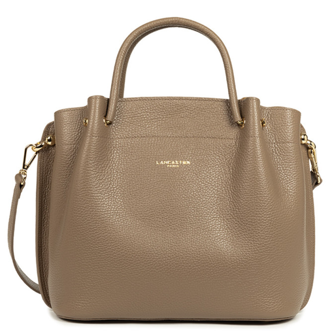 Lancaster Foulonne Double Large Handbag Louisa 470-19 Taupe In Gold