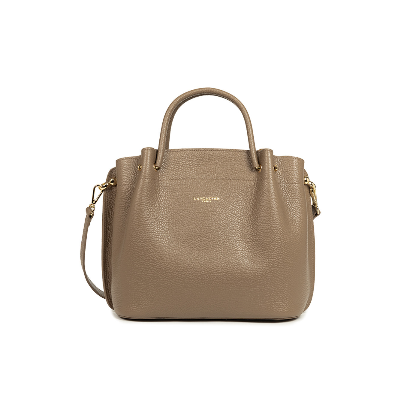 Lancaster Foulonne Double Grand Sac A Main Louisa 470-19 Taupe In Or