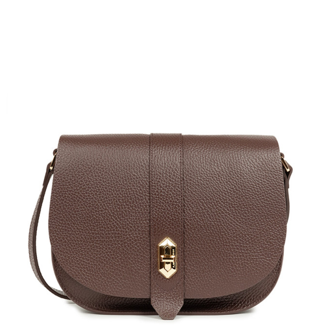 Lancaster Top Double Shoulder Bag with Flap 470-61 Brown In On Pale