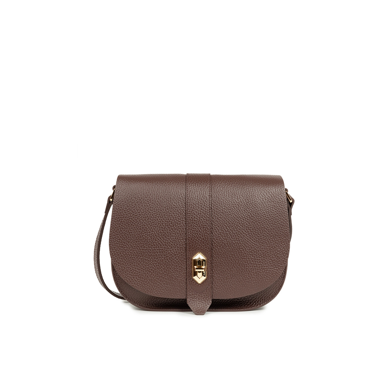 Lancaster Top Double Shoulder Bag with Flap 470-61 Brown In On Pale