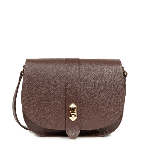Lancaster Top Double Shoulder Bag with Flap 470-61 Brown In On Pale