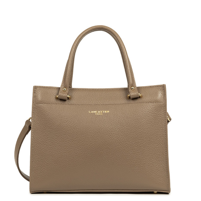 Lancaster Foulonné Double Handbag 470-63 Taupe In Or