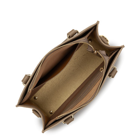 Lancaster Foulonné Double Handbag 470-63 Taupe In Or