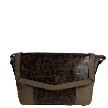 Farfouillette Crossbody Bag with Flap Leopard Taupe