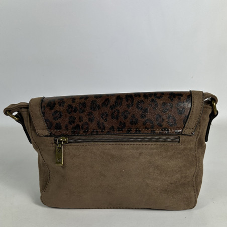 Farfouillette Crossbody Bag with Flap Leopard Taupe