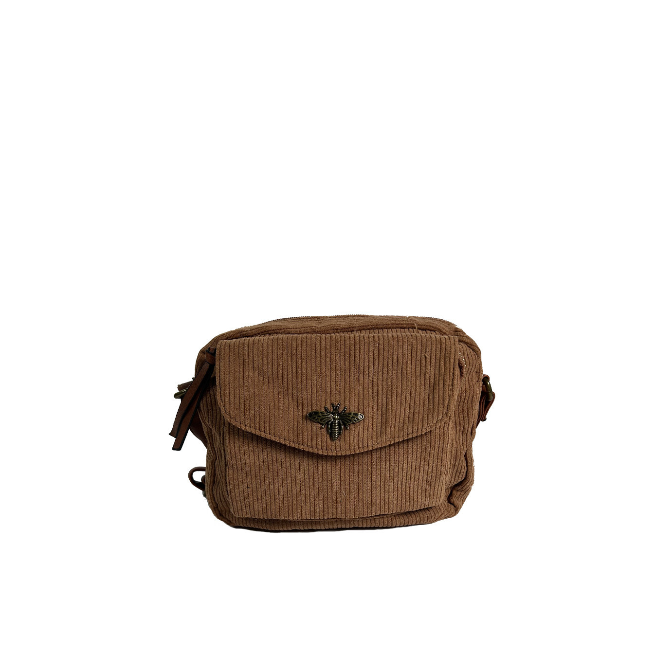 Farfouillette Crossbody Velvet Camel Bag