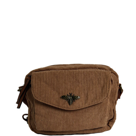 Farfouillette Sac Porté Travers En Velours Camel