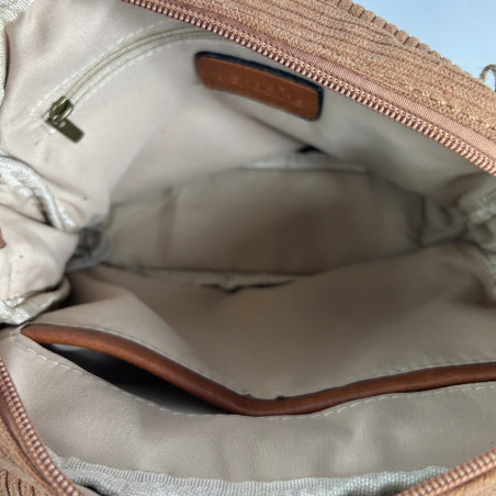 Farfouillette Crossbody Velvet Camel Bag