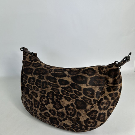 Leopard Taupe Banana Sling Bag