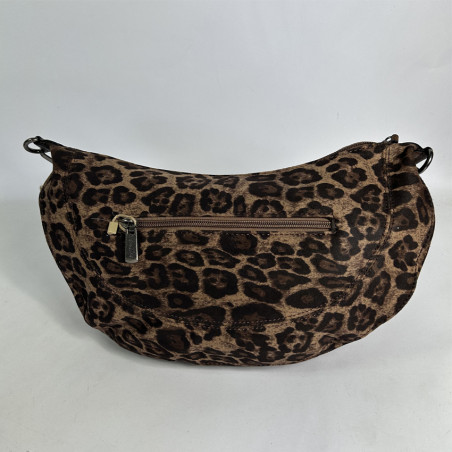 Leopard Taupe Banana Sling Bag