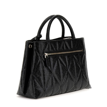 Guess Aldina Quilted Handbag with 4G Logos Black