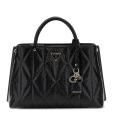 Guess Aldina Quilted Handbag with 4G Logos Black