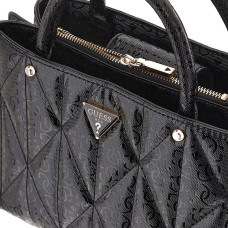 Guess Aldina Quilted Handbag with 4G Logos Black