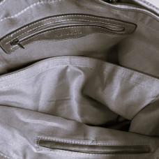 Velour Shopping Bag with Pouch in Grey Velour