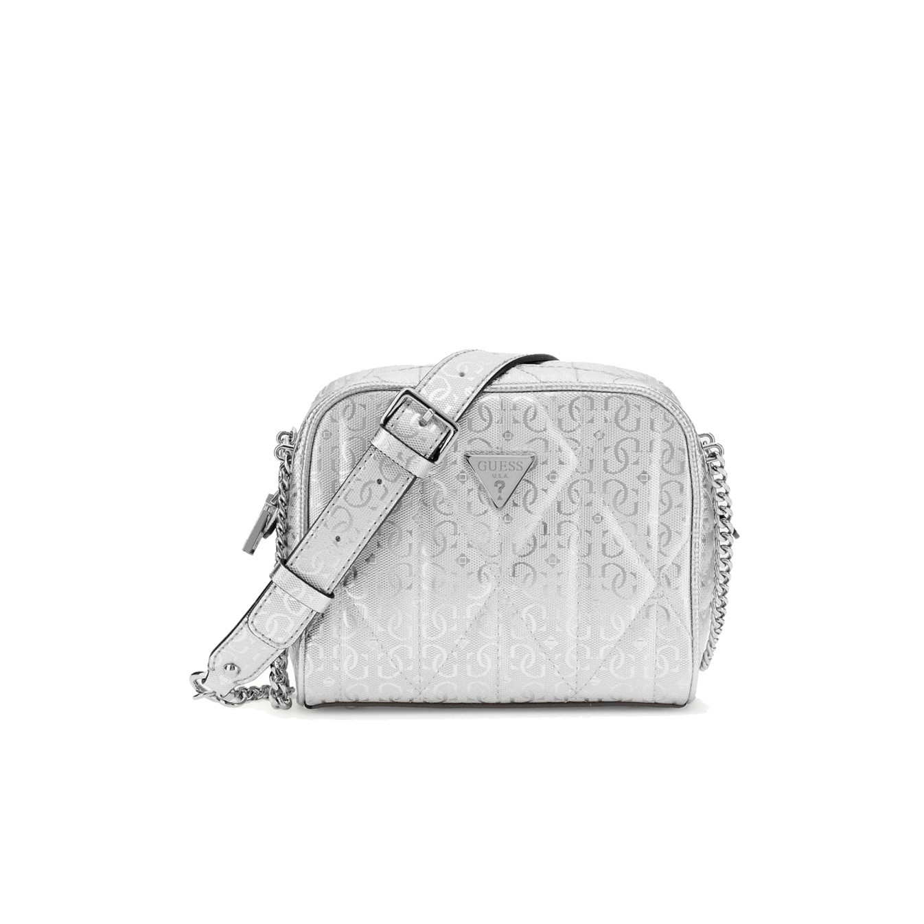 Guess Aldina Mini Shoulder Bag Logos 4G Silver