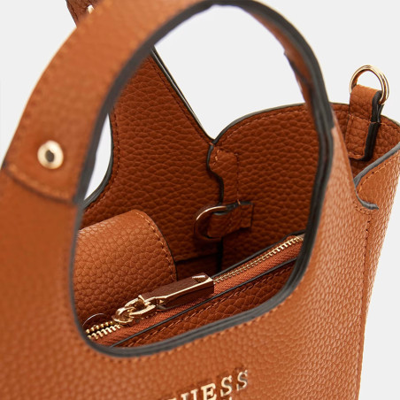 Guess Calista Mini Handbag With Pouch Caramel