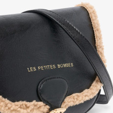 Les Petites Bombes Madeleine Crossbody Faux Fur Bag Black