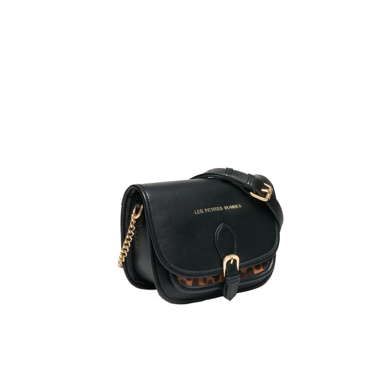 Les Petites Bombes Margery Crossbody Faux Cuir Noir Léopard