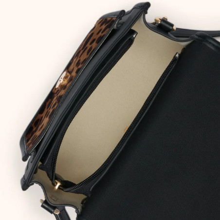 Les Petites Bombes Margery Crossbody Faux Cuir Noir Léopard