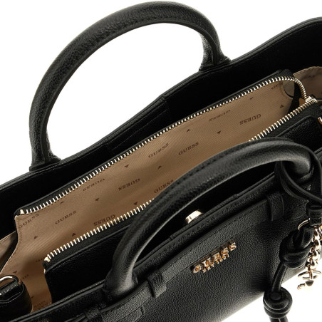 Guess Gregoria Sac A Main Baguette Grainé Black ouvert