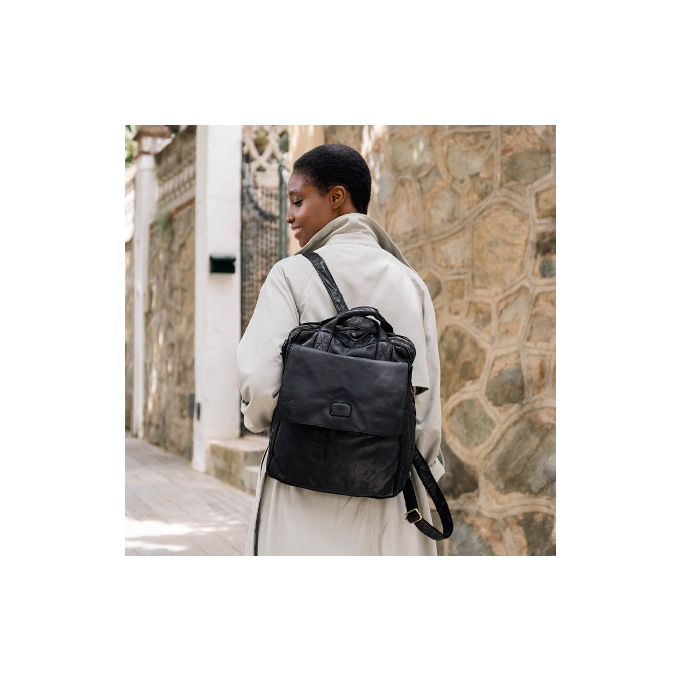 Biba Alex Leather Satchel Backpack