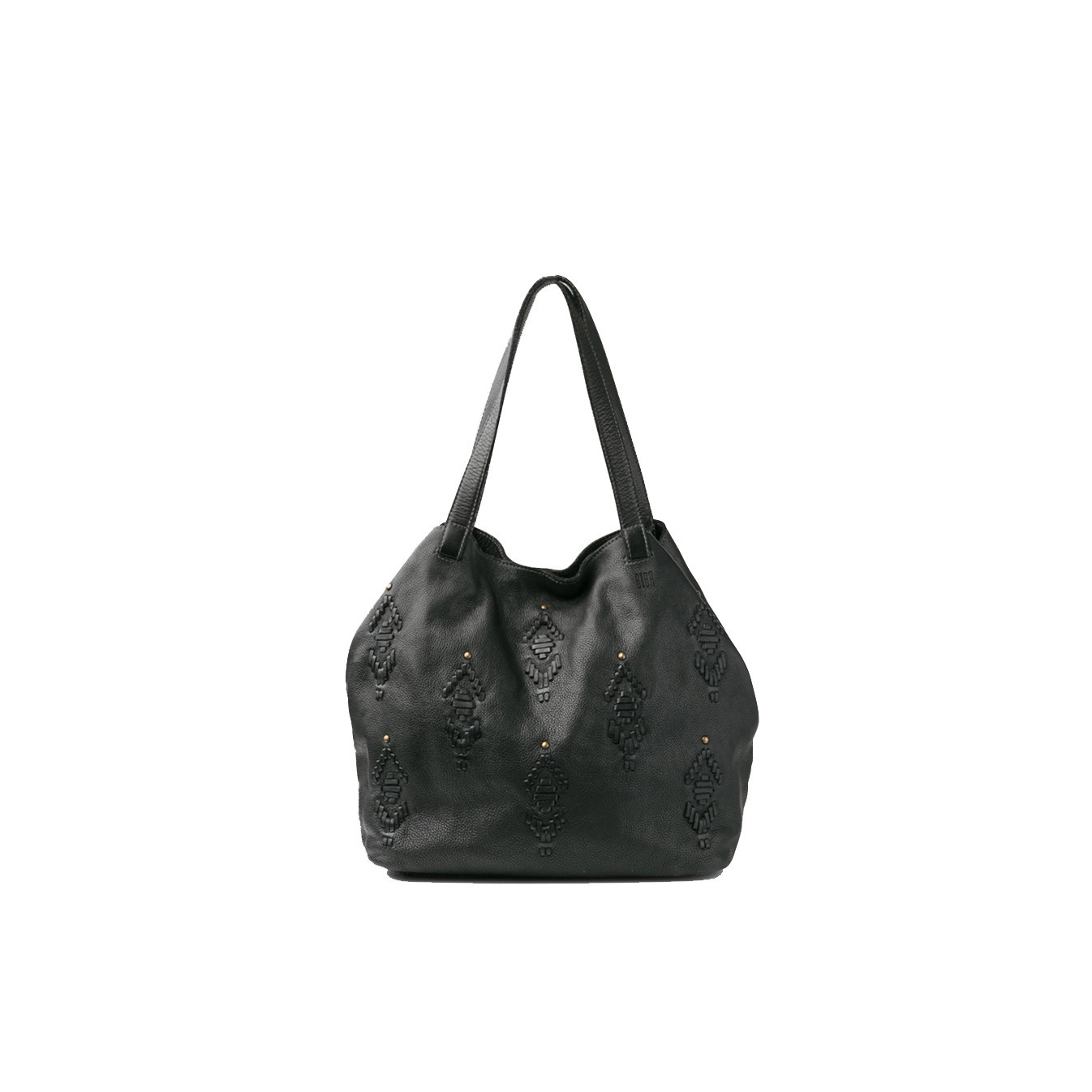 Biba Bayron Shopping Bag Tribal Patterns Black