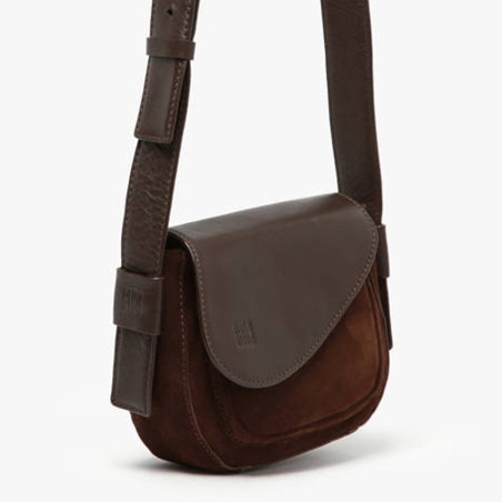 Biba Blunt Sac Porté Travers Marron Oscuro côté