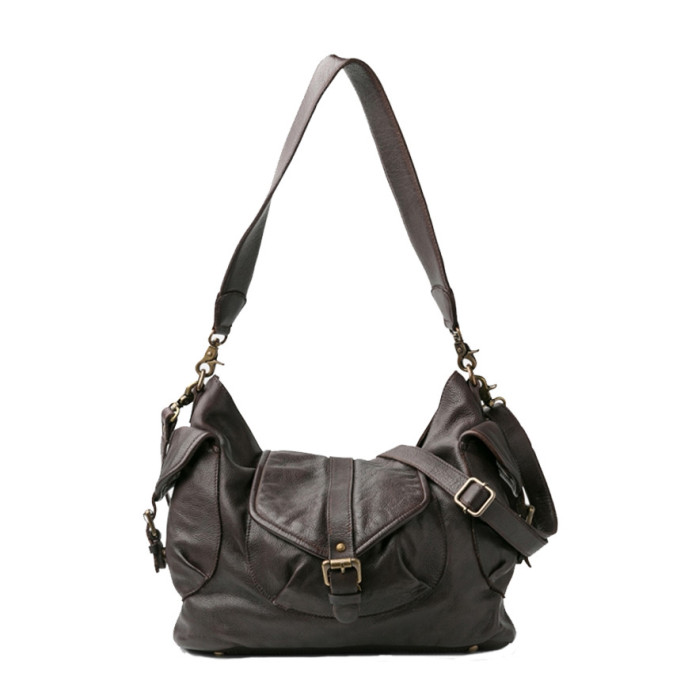 Biba Clint Satchel in Dark Brown Leather CLT1L