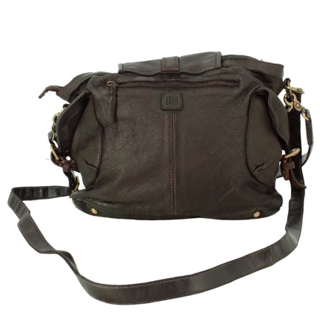 Biba Clint Satchel in Dark Brown Leather CLT1L
