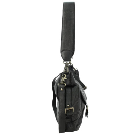Biba Clint Satchel in Negro Leather CLT1L