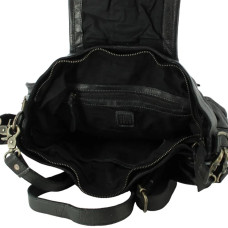 Biba Clint Satchel in Negro Leather CLT1L