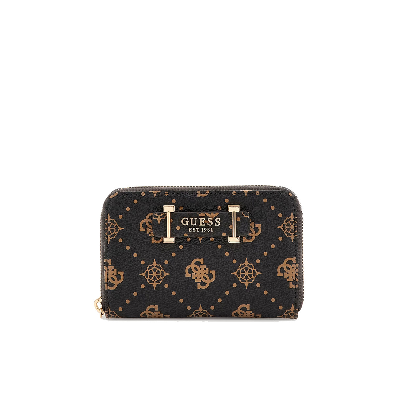 Guess Silia Zip Wallet Dark Brown