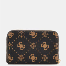 Guess Silia Zip Wallet Dark Brown