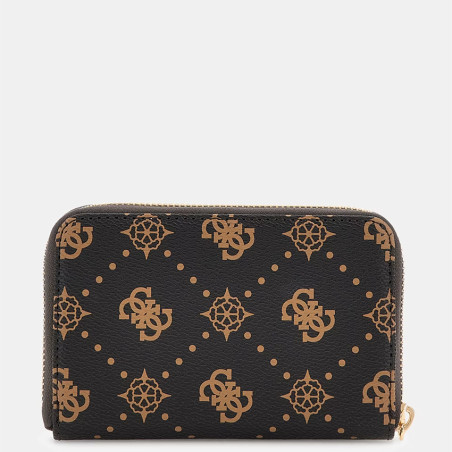 Guess Silia Zip Wallet Dark Brown