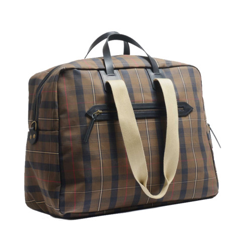 Bleu de Chauffe Cabin Travel Bag Aviator Missak Leather and Tartan ...