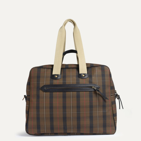 Bleu de Chauffe Cabin Travel Bag Aviator Missak Leather and Tartan ...