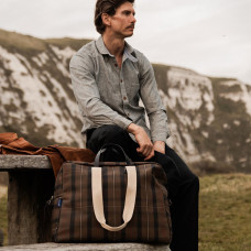 Bleu de Chauffe Cabin Travel Bag Aviator Missak Leather and Tartan ...