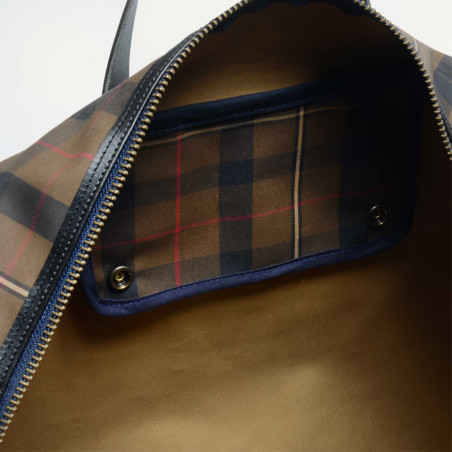Bleu de Chauffe Cabin Travel Bag Aviator Missak Leather and Tartan ...