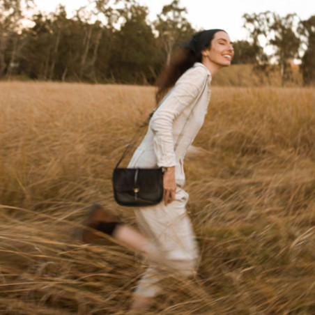 Bleu de Chauffe Pastiche Small Postman Bag Black