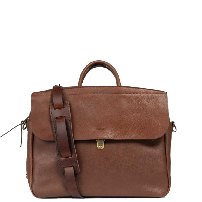Bleu de Chauffe Zeppo Solo 1-Compartment Business Bag Amber Brown