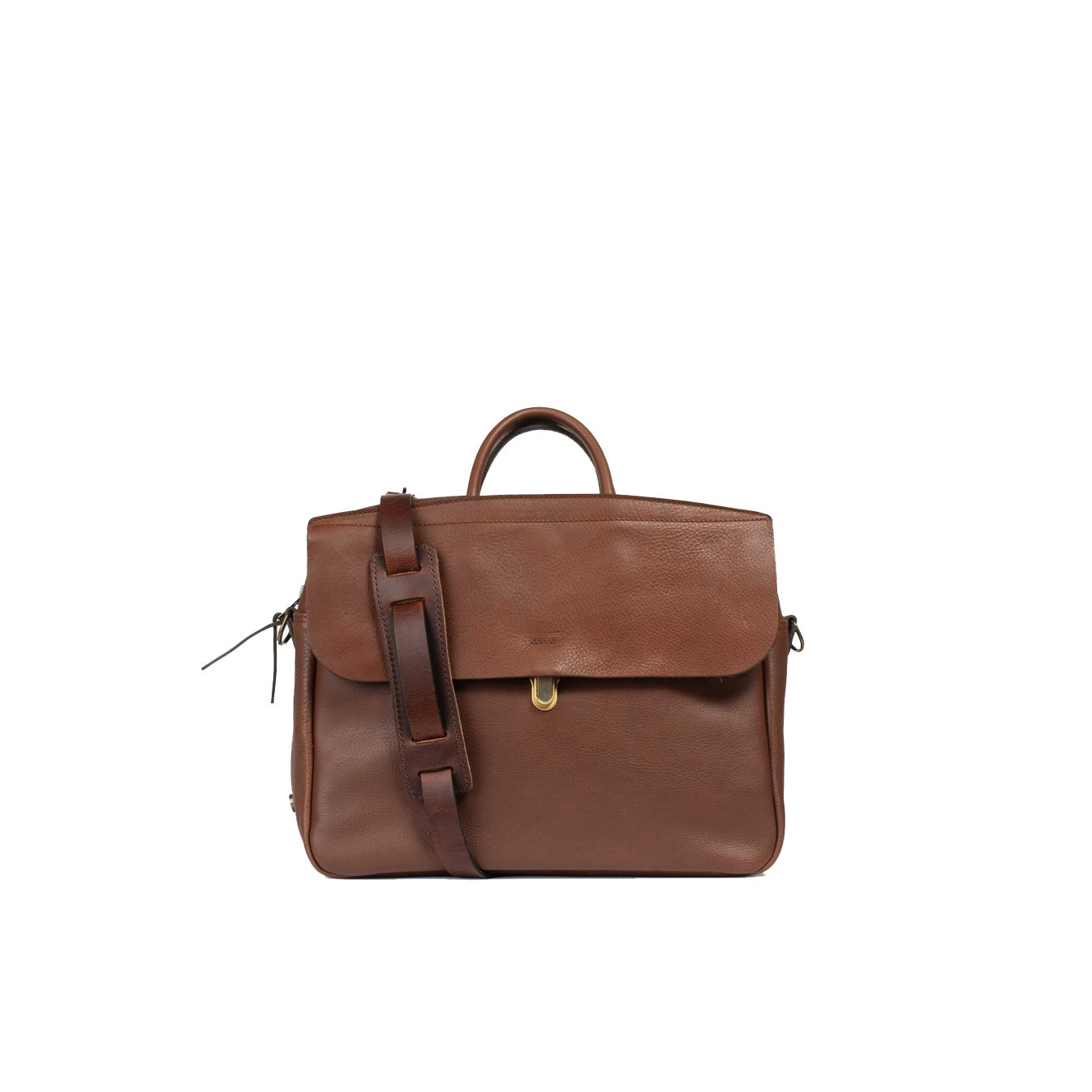 Bleu de Chauffe Zeppo Solo 1-Compartment Business Bag Amber Brown